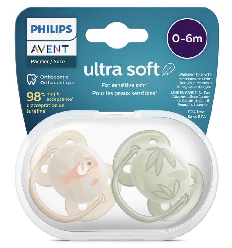 CHUPON AVENT DE 0 A 6 MESES ULTRA SOFT PACK 2 UNI CON ESTUCHE ESTERILIZADOR SCF091/07 - NIÑO - 1