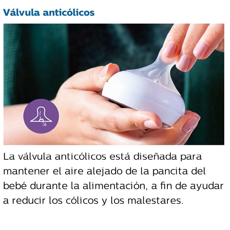 BIBERÓN AVENT VIDRIO NATURAL 3.0 ANTICOLICO Y ANTIGOTEO DE CON TETINA +1M TRANSPARENTE 240 ML - 2