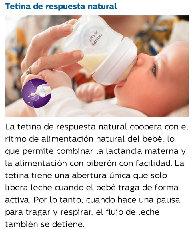 BIBERÓN AVENT VIDRIO NATURAL 3.0 ANTICOLICO Y ANTIGOTEO DE CON TETINA +1M TRANSPARENTE 240 ML - 5
