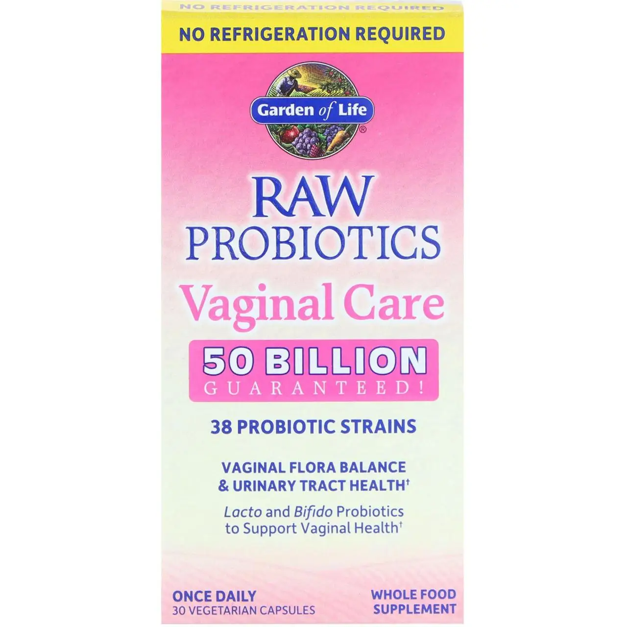GARDEN OF LIFE PROBIOTICS RAW PROBIOTICS VAGINXL CARE 30 CÁPSULAS DURAS VEGETARIANAS - 1