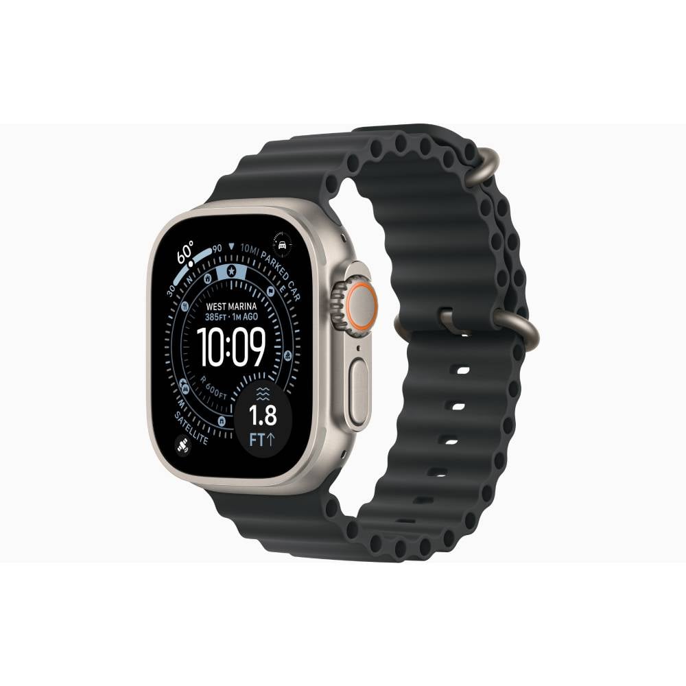 APPLE WATCH ULTRA 3, 49MM GPS + CELL, NATURAL TITANIUM CASE WITH BLACK NATURAL OCEAN BAND - 1