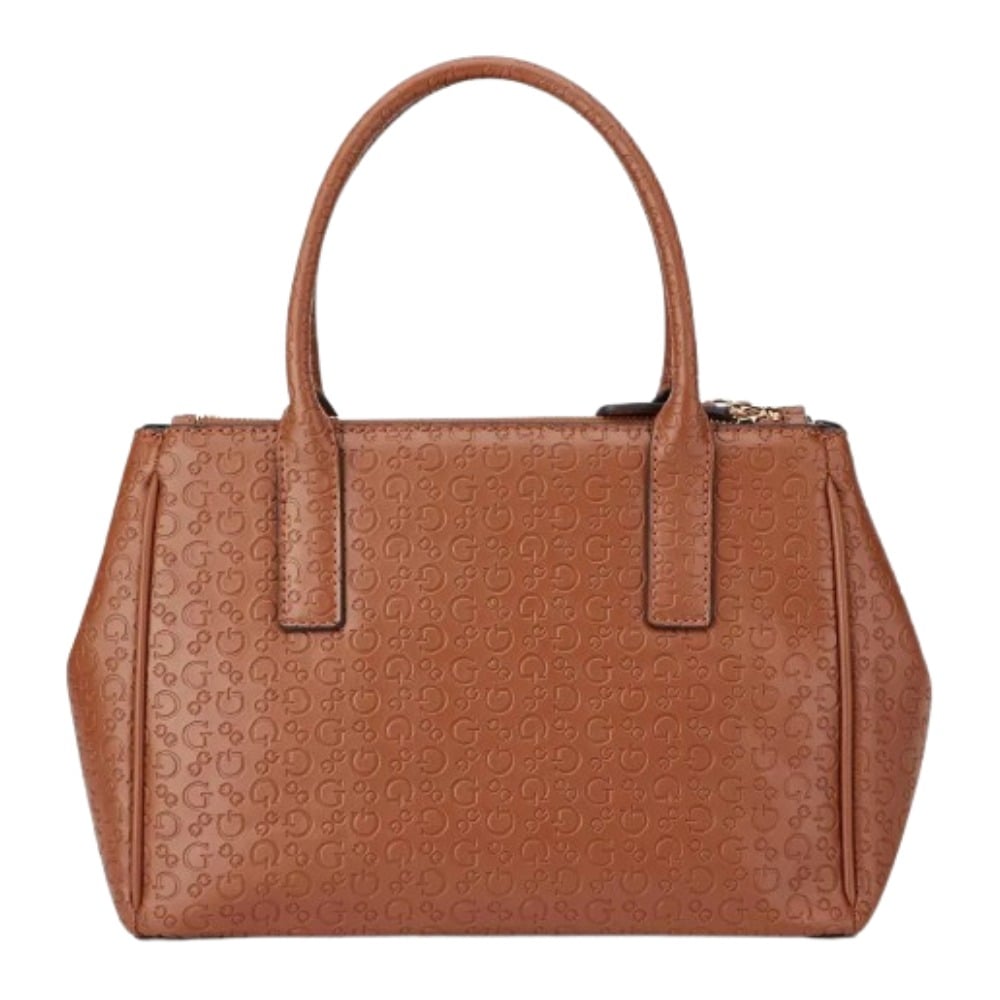 BOLSA GUESS SATCHEL MUJER ELLIOT CAFÉ ESTAMPADO MARRÓN LISA NÍQUEL - 4