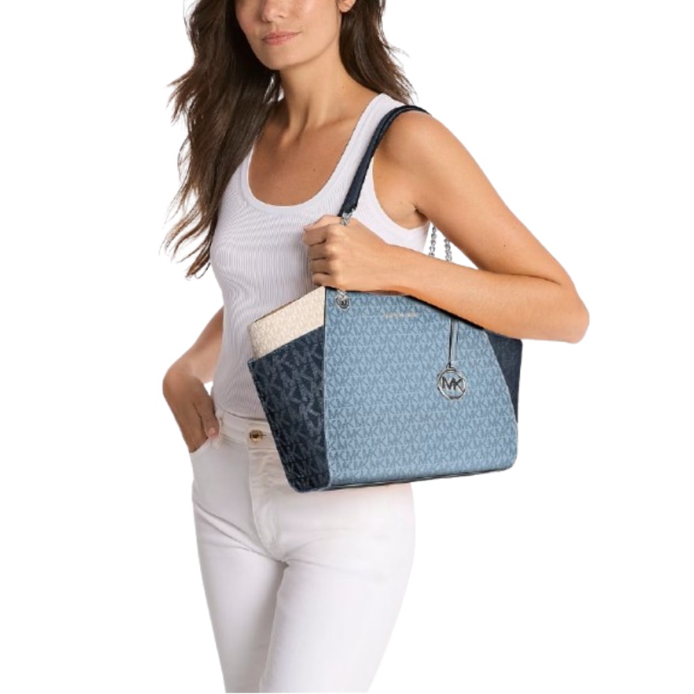 MICHAEL KORS BOLSO DE HOMBRO JET SET CELESTE GRANDE CON LOGOTIPO - 2