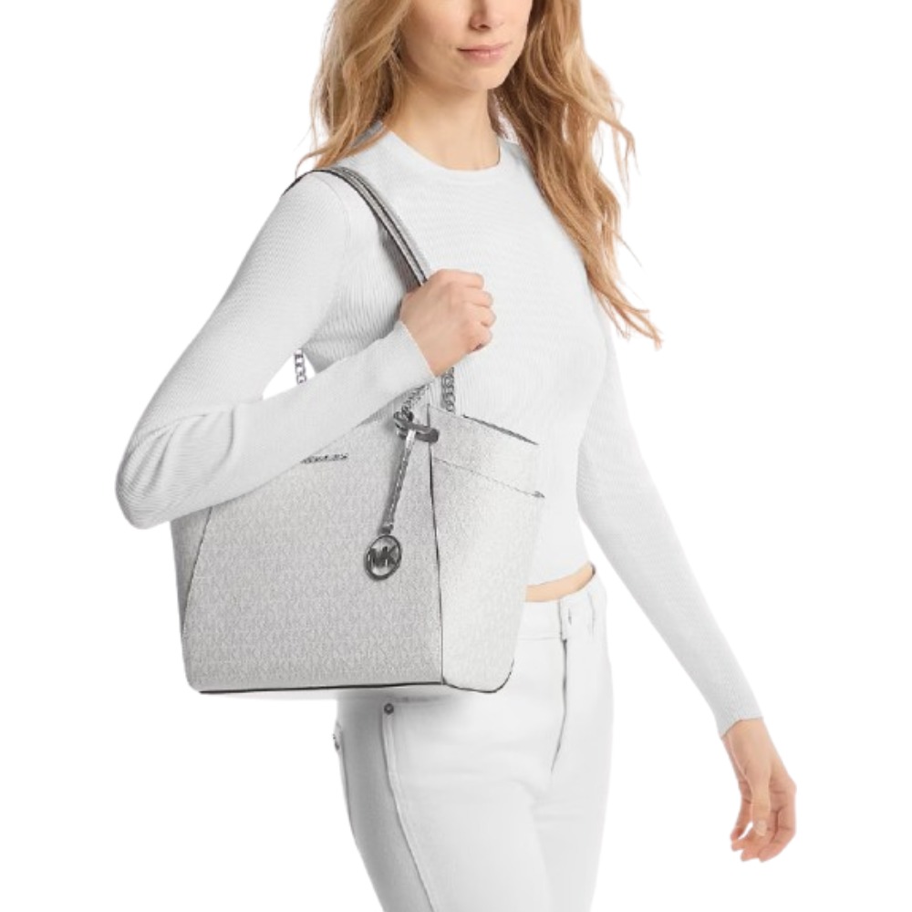 MICHAEL KORS BOLSO DE HOMBRO JET SET BLANCO GRANDE CON LOGOTIPO - 2
