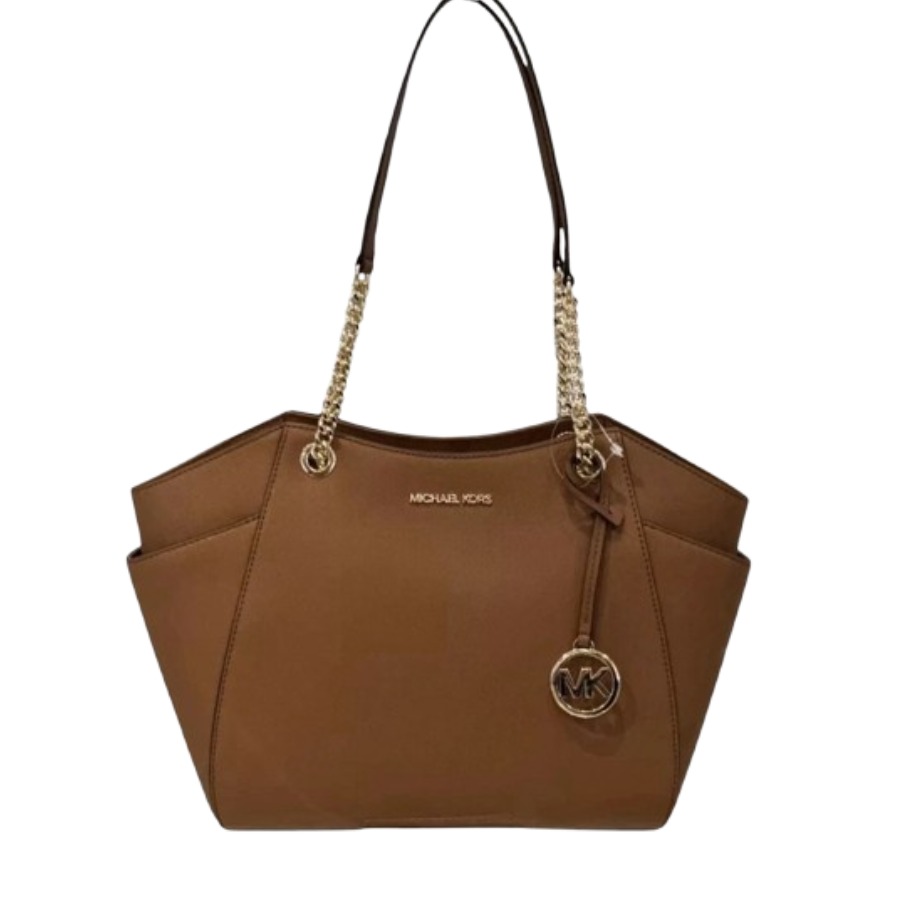 MICHAEL KORS BOLSO DE HOMBRO JET SET MARRÓN GRANDE CON LOGOTIPO - 1