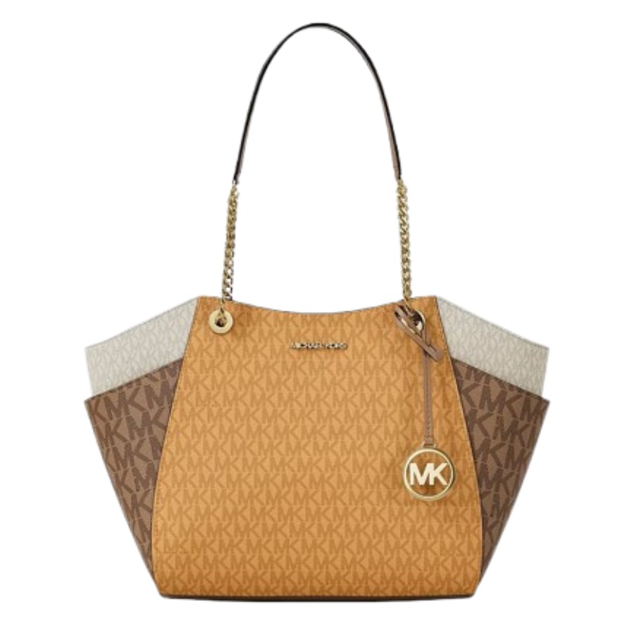 MICHAEL KORS BOLSO DE HOMBRO JET SET MOSTAZA GRANDE CON LOGOTIPO - 1