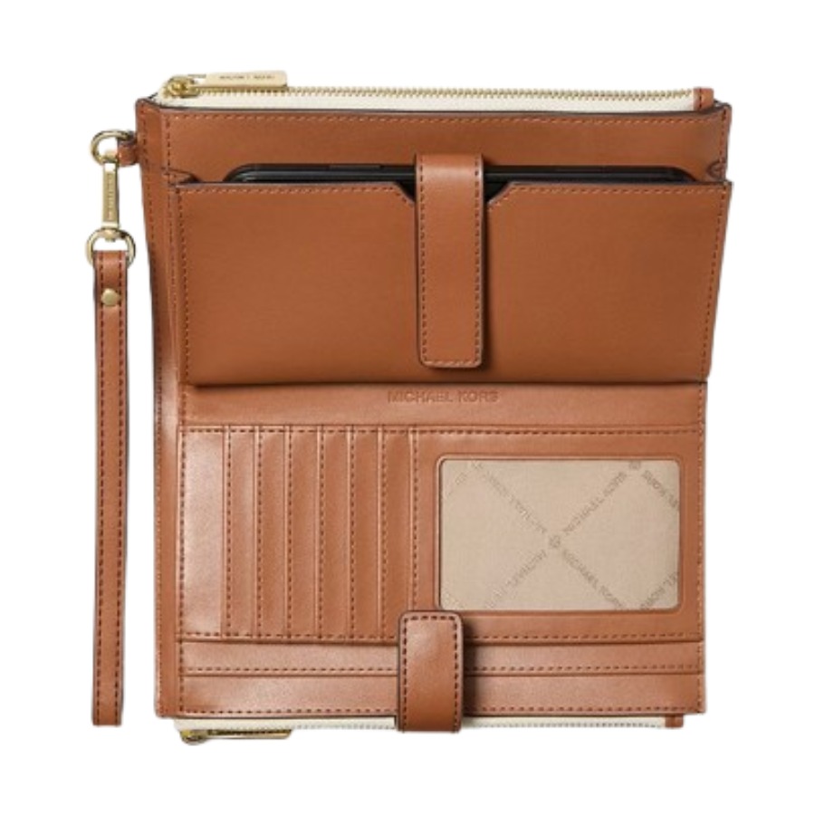 BILLETERA MICHAEL KORS DOBLE CREMALLERA VAINILLA CON MARRÓN - 2