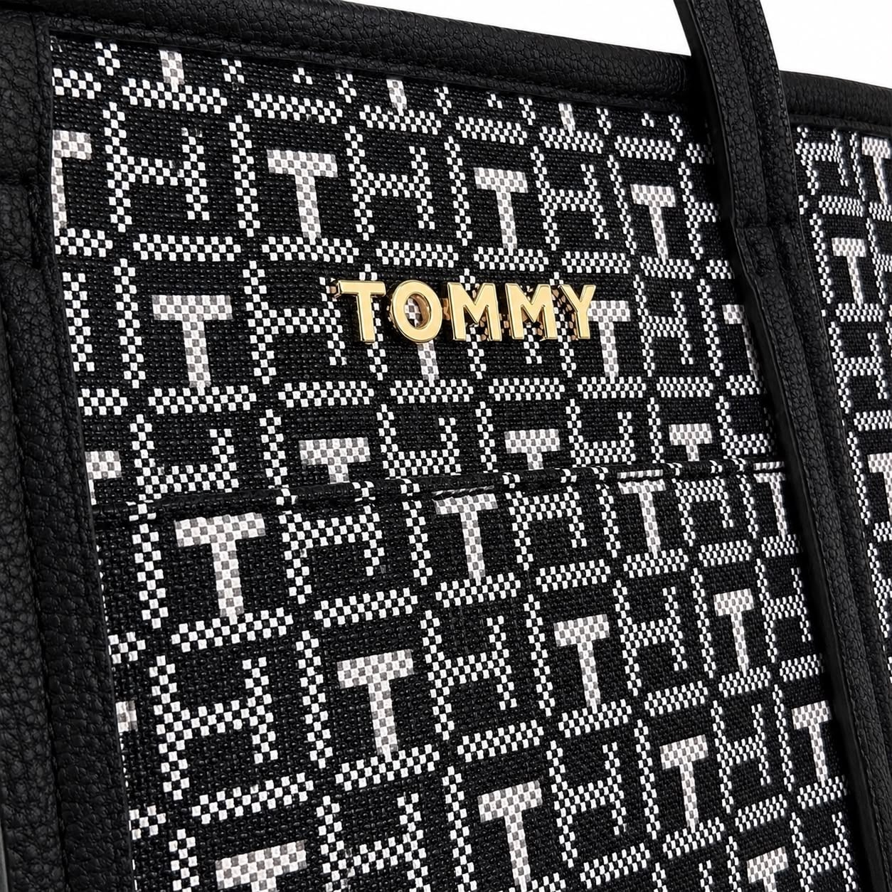 TOMMY HILFIGER BOLSO TOTE NEGRO MONOGRAM BLANCO - 2