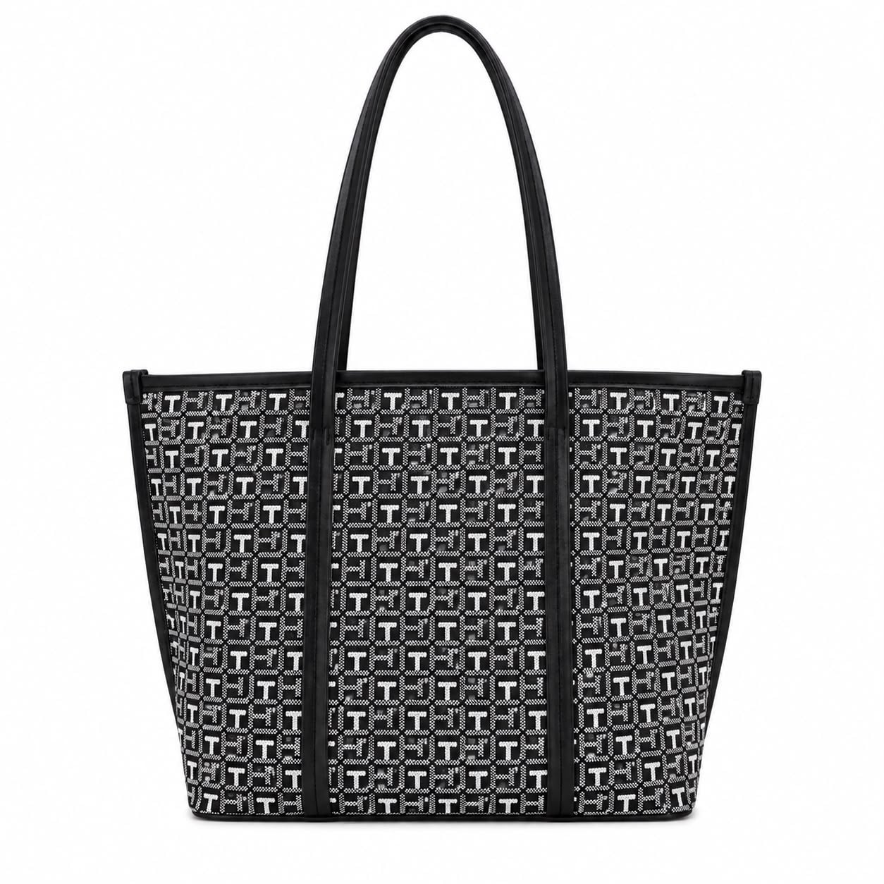TOMMY HILFIGER BOLSO TOTE NEGRO MONOGRAM BLANCO - 3