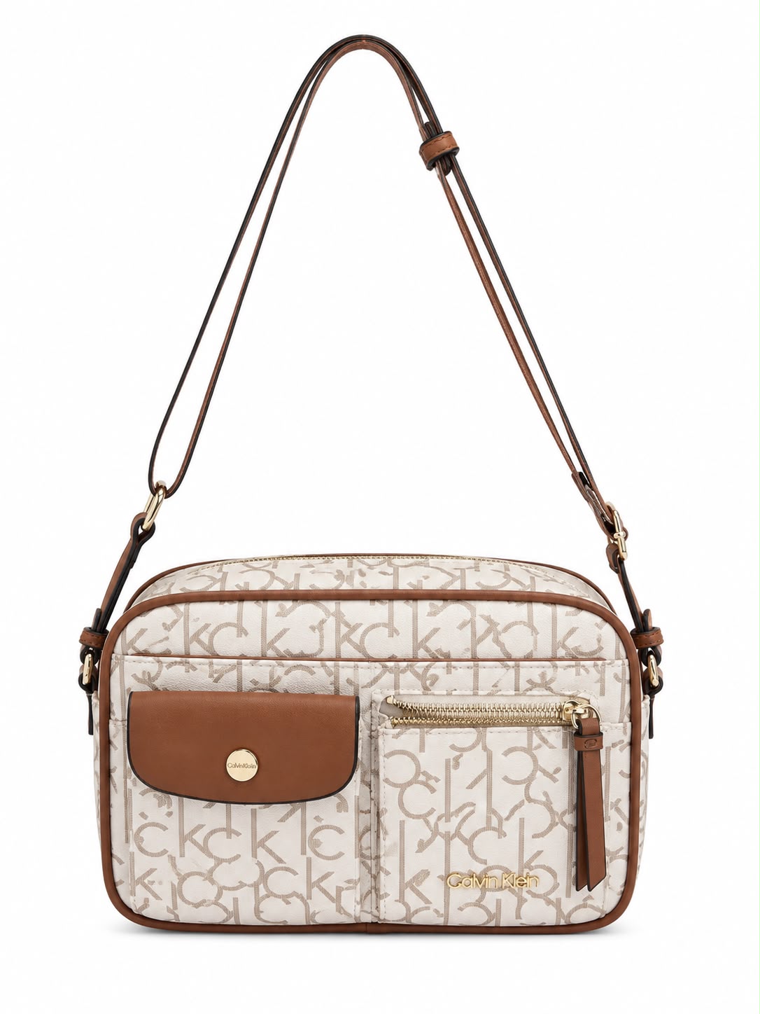 CALVIN KLEIN BANDOLERA CROSSBODY BEIGE - 4