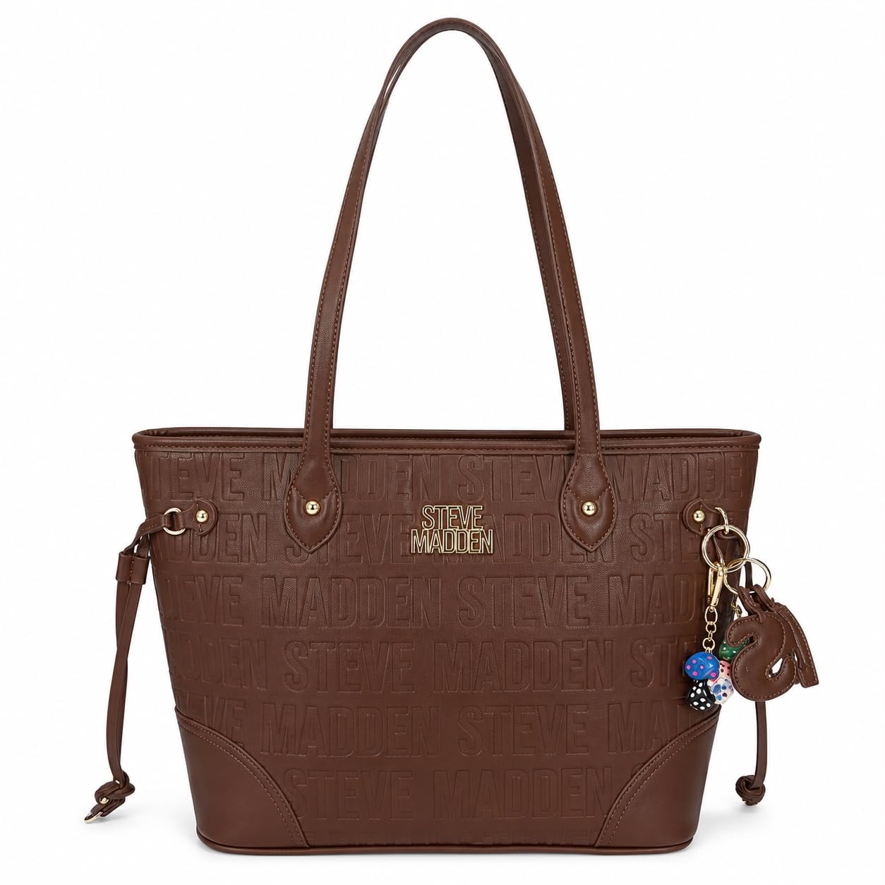 STEVE MADDEN TOTE BAG MARRÓN WITH CHARMS - 1