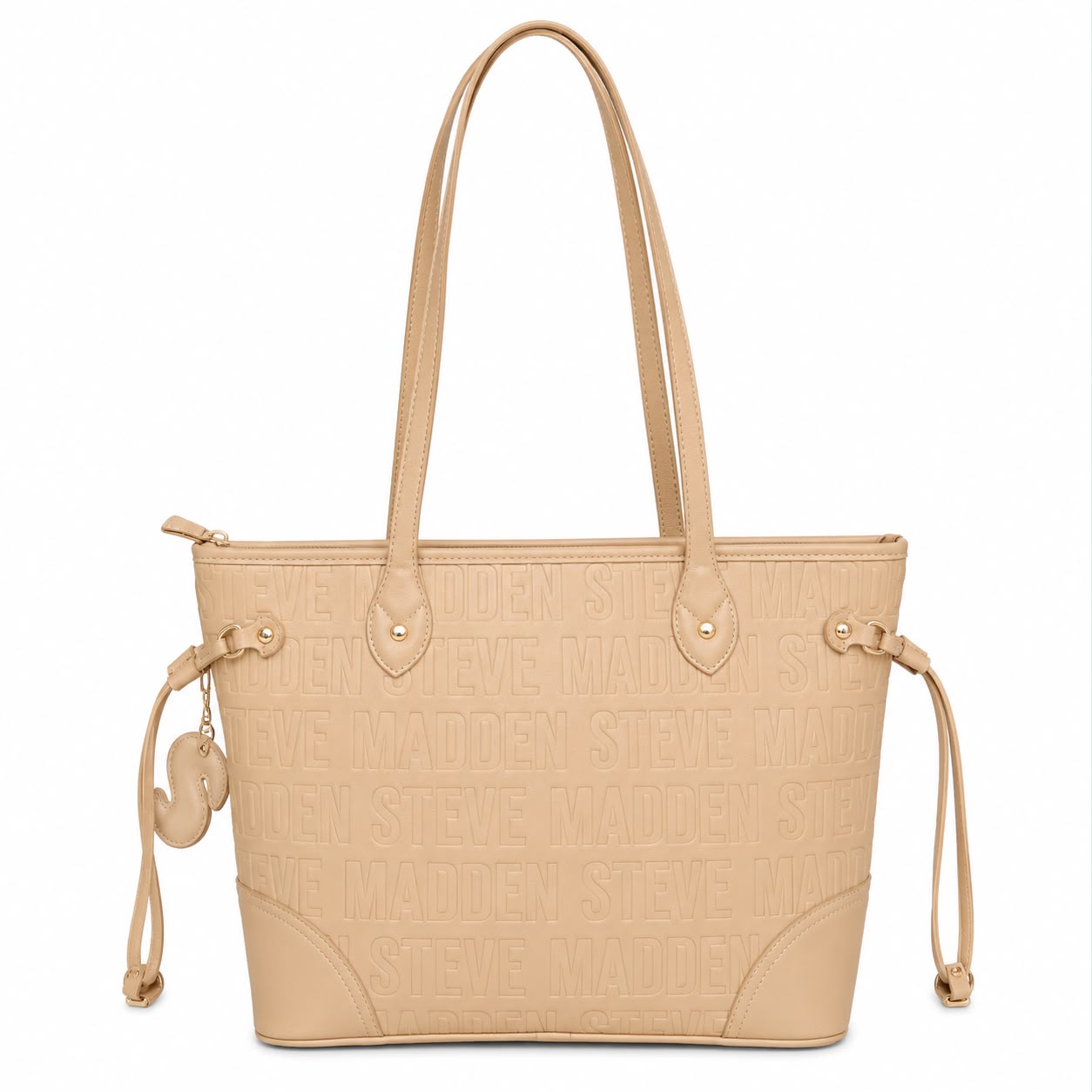 STEVE MADDEN TOTE BAG BEIGE WITH CHARMS - 2