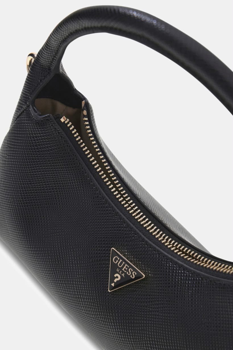 GUESS ECO GEMMA TOP-HANDLE SHOULDER BAG BLACK - 4
