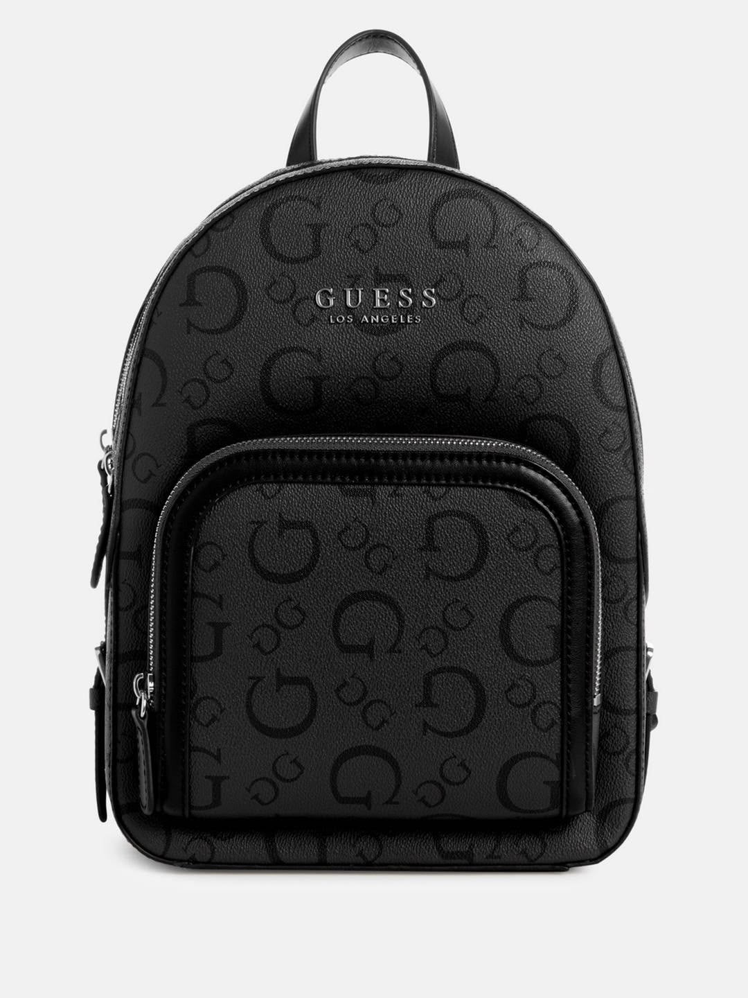 GUESS LOGO-PRINT MINI BACKPACK BLACK - 1