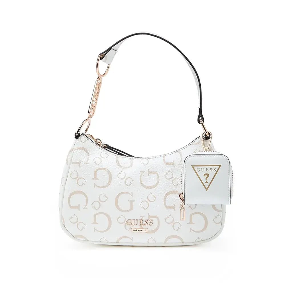 CARTERA GUESS SHOULDER BAG BLANCA MONOGRAMA CON MONEDERO - 1