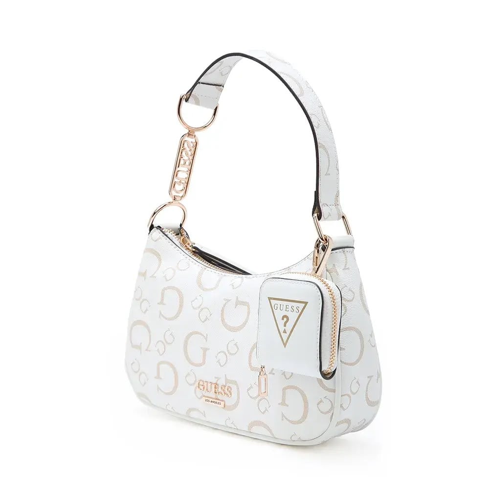 CARTERA GUESS SHOULDER BAG BLANCA MONOGRAMA CON MONEDERO - 3