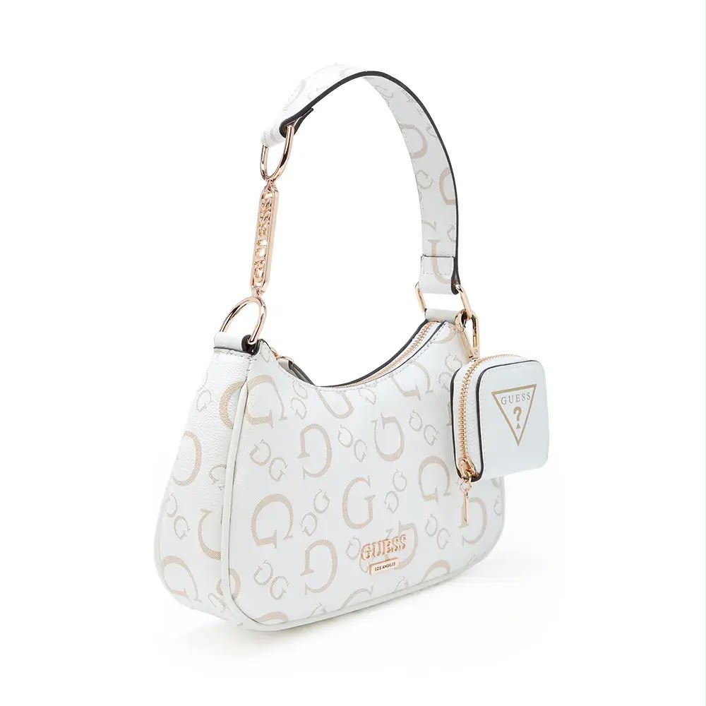 CARTERA GUESS SHOULDER BAG BLANCA MONOGRAMA CON MONEDERO - 4