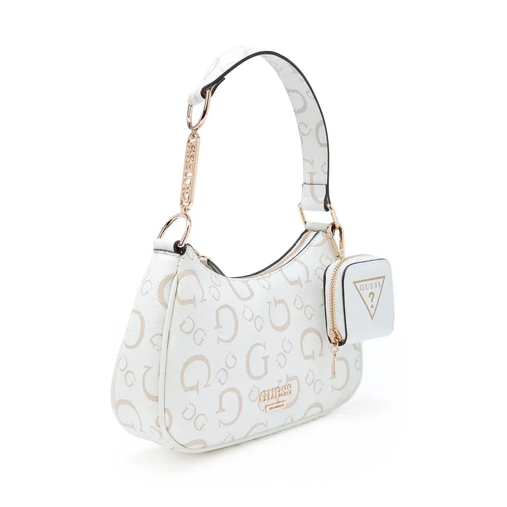 CARTERA GUESS SHOULDER BAG BLANCA MONOGRAMA CON MONEDERO - 5