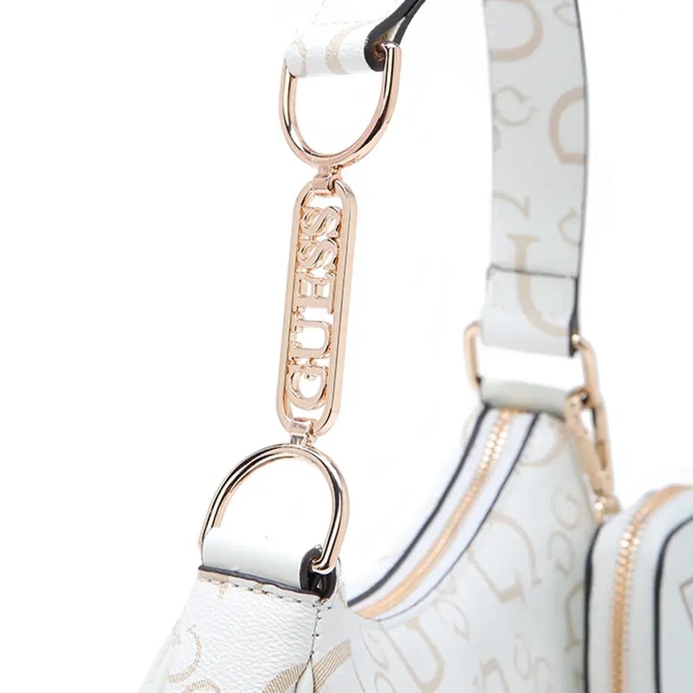 CARTERA GUESS SHOULDER BAG BLANCA MONOGRAMA CON MONEDERO - 6