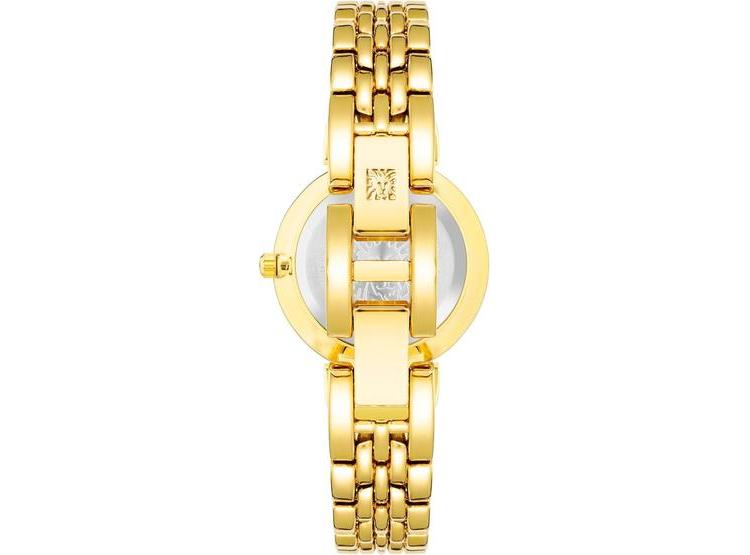 RELOJ FEMENINO ANNE KLEIN CON CORREA DORADA AJUSTABLE, ESFERA GRIS CON NÚMEROS ROMANOS, RESISTENTE A SALPICADURAS - 2