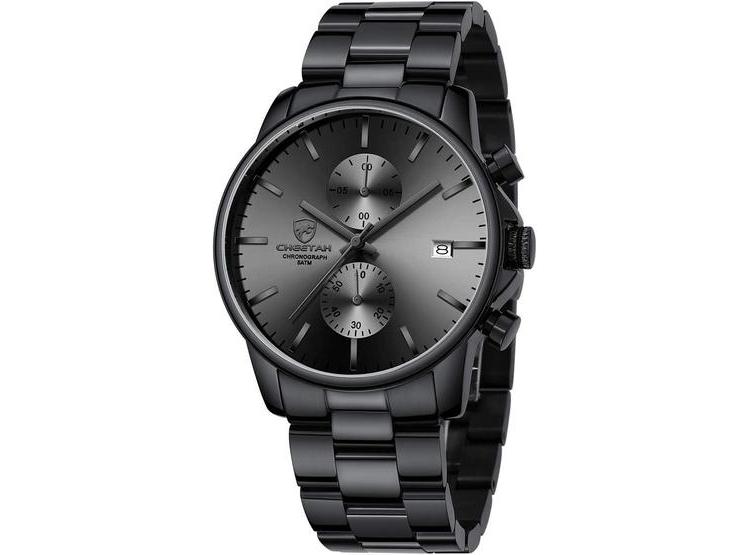 RELOJ PARA HOMBRE CON CRONÓGRAFO Y FECHA AUTOMÁTICA GOLDEN HOUR, RESISTENTE AL AGUA Y DE ACERO INOXIDABLE - 1