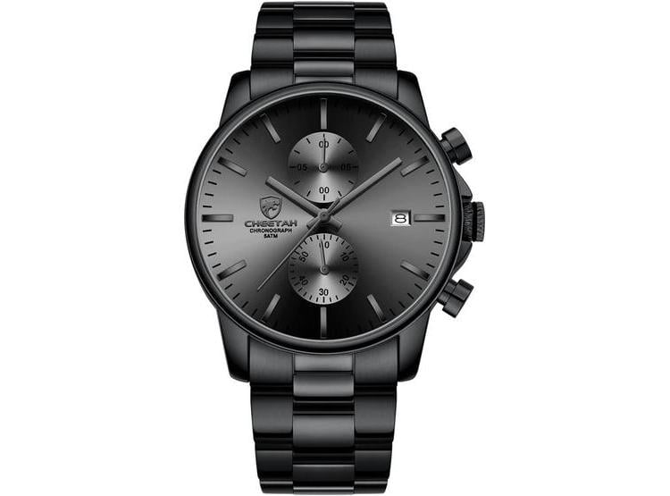 RELOJ PARA HOMBRE CON CRONÓGRAFO Y FECHA AUTOMÁTICA GOLDEN HOUR, RESISTENTE AL AGUA Y DE ACERO INOXIDABLE - 2