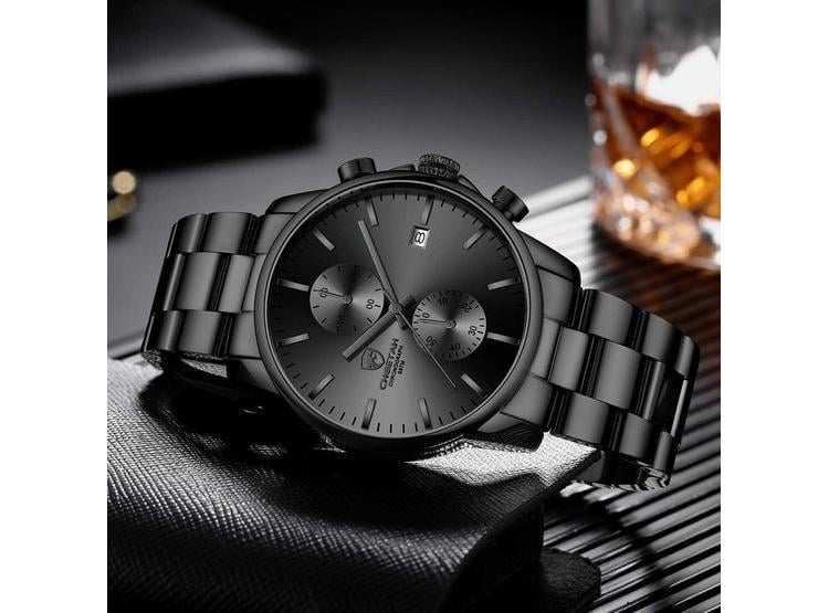RELOJ PARA HOMBRE CON CRONÓGRAFO Y FECHA AUTOMÁTICA GOLDEN HOUR, RESISTENTE AL AGUA Y DE ACERO INOXIDABLE - 5