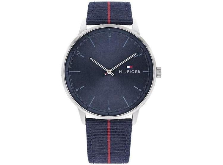RELOJ TOMMY HILFIGER MINIMALISTA PARA HOMBRE, ESTILO DIARIO, ACERO INOXIDABLE, CORREA NAILON AZUL - 1