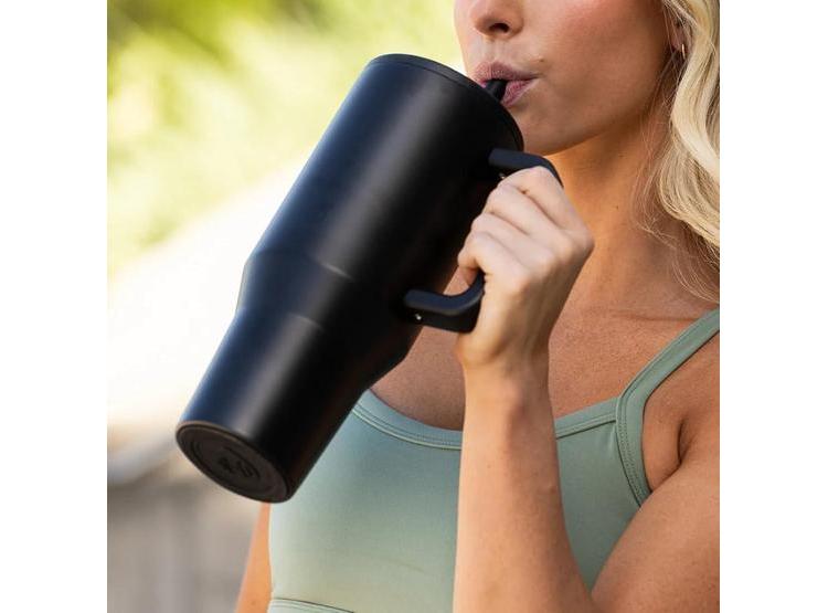 HYDROJUG TRAVELER - VASO MODERNO CON ASAS Y PAJILLA, REUTILIZABLE, RESISTENTE A FUGAS, AISLADO DE ACERO INOXIDABLE - 5