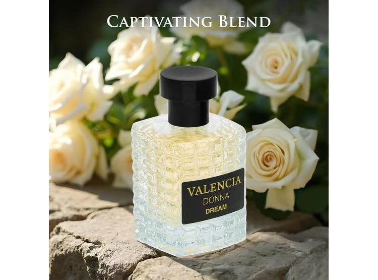 VALENCIA DONNA DREAM EAU DE PARFUM MUJER, FRAGANCIA FLORAL CÍTRICA NOTAS DE LICHI, BERGAMOTA, ROSA TURCA Y ALMIZCLE - 3
