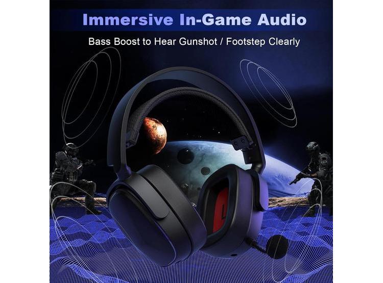 AURICULARES SENZER X100 INALÁMBRICOS PARA JUEGOS CON MICRÓFONO, SONIDO ESTÉREO Y COMODIDAD - 3