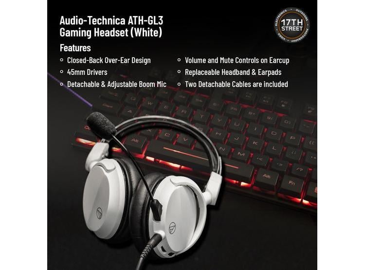AUDIO-TECHNICA ATH-GL3 AURICULARES ALTA FIDELIDAD CERRADOS CON MICRÓFONO DESMONTABLE Y SOPORTE - 2