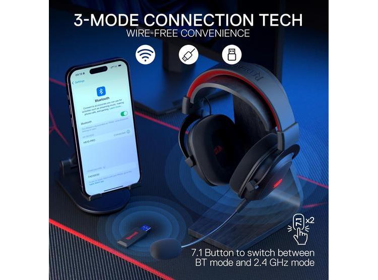 REDRAGON H510 PRO, AURICULARES RGB 3 MODOS CON SONIDO ENVOLVENTE 7.1, MICRÓFONO CON CANCELACIÓN DE RUIDO - 2