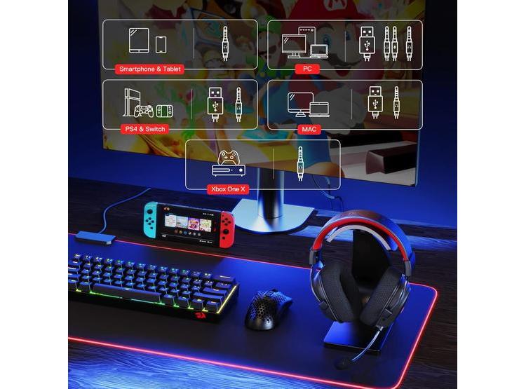 REDRAGON H510 PRO, AURICULARES RGB 3 MODOS CON SONIDO ENVOLVENTE 7.1, MICRÓFONO CON CANCELACIÓN DE RUIDO - 6