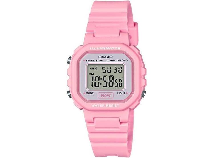 RELOJ DIGITAL FEMENINO CASIO LA20WH CON LUZ LED, CRONÓMETRO, CALENDARIO AUTOMÁTICO Y RESISTENCIA AL AGUA - 1