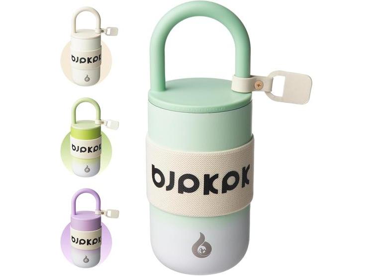 VASO TÉRMICO ACERO INOXIDABLE CON TAPA Y ASA BJPKPK, IDEAL PARA CAFÉ EN VIAJES, COLOR VERDE NIEBLA - 1