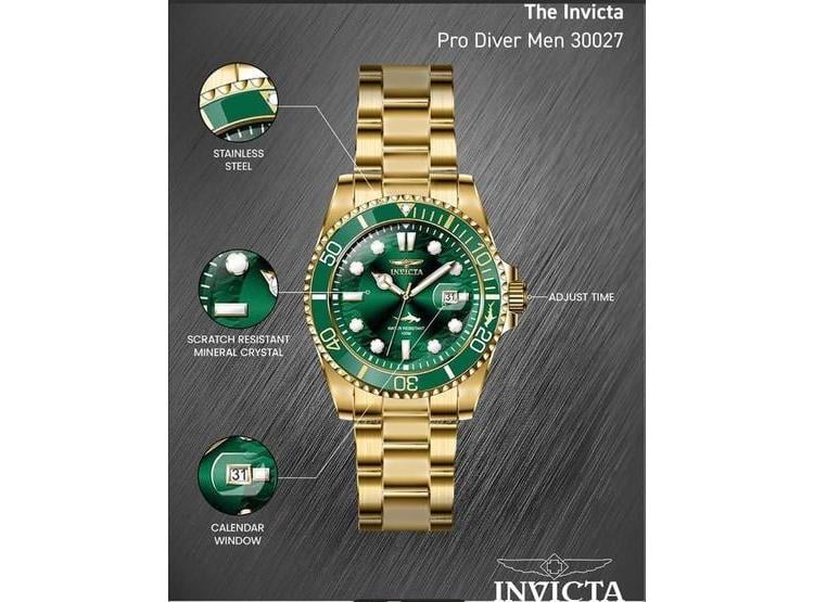 INVICTA RELOJ PRO DIVER, CUARZO PARA HOMBRE DORADO, CON DISEÑO EFICIENTE PARA BUCEO - 3