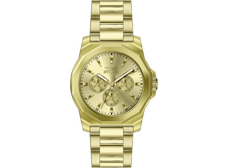 INVICTA SPEEDWAY RELOJ DE CUARZO PARA HOMBRE DE ACERO INOXIDABLE CON CIERRE PLEGABLE, ESFERA DORADA Y CORREA AJUSTABLE - 1