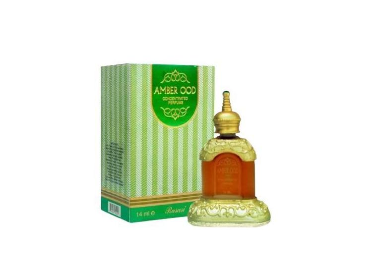 RASASI AMBER OUD UNISEX ACEITE DE PERFUME CONCENTRADO CON ROSA, ÁMBAR, OUDH Y ALMIZCLE, PACK 3 - 3