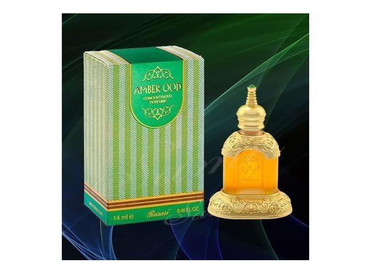 RASASI AMBER OUD UNISEX ACEITE DE PERFUME CONCENTRADO CON ROSA, ÁMBAR, OUDH Y ALMIZCLE, PACK 3 - 6