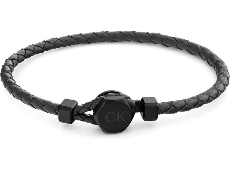 PULSERA DE CUERO TRENZADO DE CALVIN KLEIN PARA HOMBRE, CIERRE HEXAGONAL, ESTILO MODERNO Y AUDAZ, VARIAS OCASIONES - 1