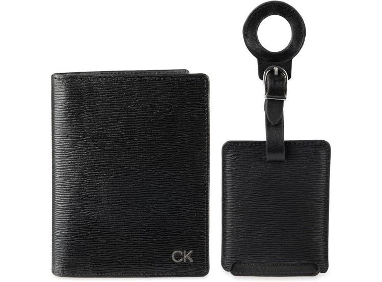 SET DE BILLETERA Y ESTUCHE PARA TARJETAS CALVIN KLEIN PARA HOMBRES, CON ETIQUETA DE EQUIPAJE PARA AIRTAG - 1