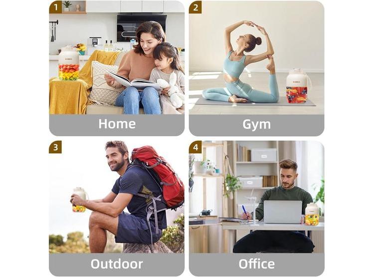 MOJOCO LICUADORA PORTÁTIL PARA BATIDOS, RECARGABLE E INALÁMBRICA CON CUCHILLA DE ACERO INOXIDABLE PARA OFICINA Y GIMNASIO - 5