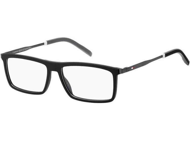 TOMMY HILFIGER GAFAS DE LECTURA PARA HOMBRE, PROTECCIÓN UV, POSIBILIDAD DE LENTES GRADUADOS, NEGRO MATE - 1