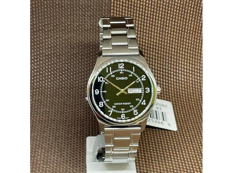 RELOJ DE VESTIR CASIO PARA HOMBRE, ACERO INOXIDABLE, ESFERA NEGRA Y FECHA, MODELO MTP-V006D-1B2 - 4
