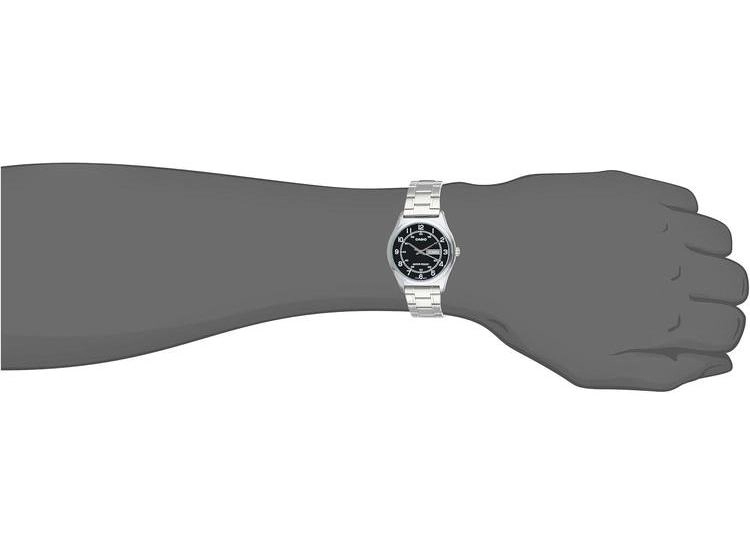 RELOJ DE VESTIR CASIO PARA HOMBRE, ACERO INOXIDABLE, ESFERA NEGRA Y FECHA, MODELO MTP-V006D-1B2 - 5