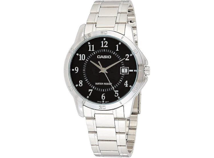 CASIO MTP-V004D-1B RELOJ DE ACERO INOXIDABLE CON ESFERA NEGRA Y MOVIMIENTO DE CUARZO JAPONÉS EFICAZ Y RESISTENTE AL AGUA - 1