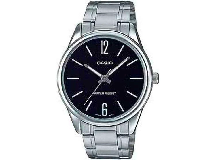RELOJ CASIO ACERO INOXIDABLE PARA HOMBRE, MODELO MTP-V005D-1B, NEGRO, CASUAL Y ELEGANTE - 1