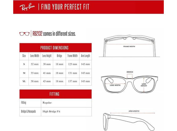 RAY-BAN RB2132 WAYFARER, LENTES DE SOL CUADRADOS PARA HOMBRES Y MUJERES, INCLUYE KIT DE GAFAS DE DISEÑADOR IWEAR - 5