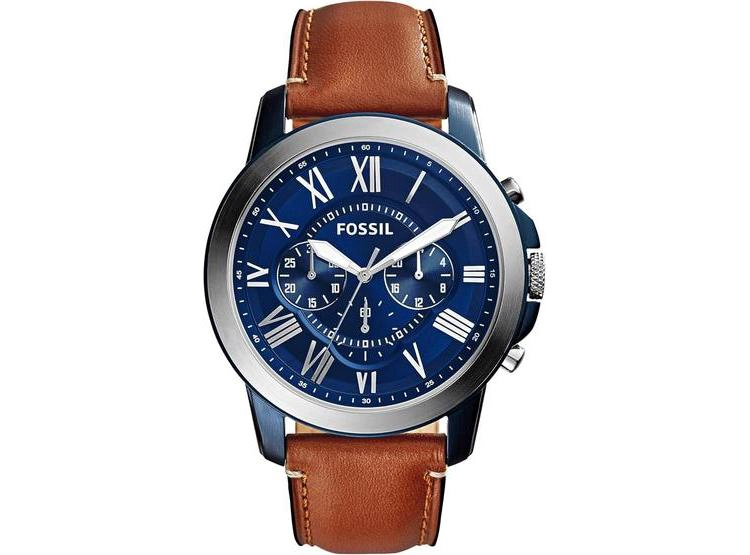 FOSSIL RELOJ DE HOMBRE CON CRONÓGRAFO, ACERO INOXIDABLE Y CUERO, RESISTENTE AL AGUA HASTA 50 METROS, ESTILO CLÁSICO - 1